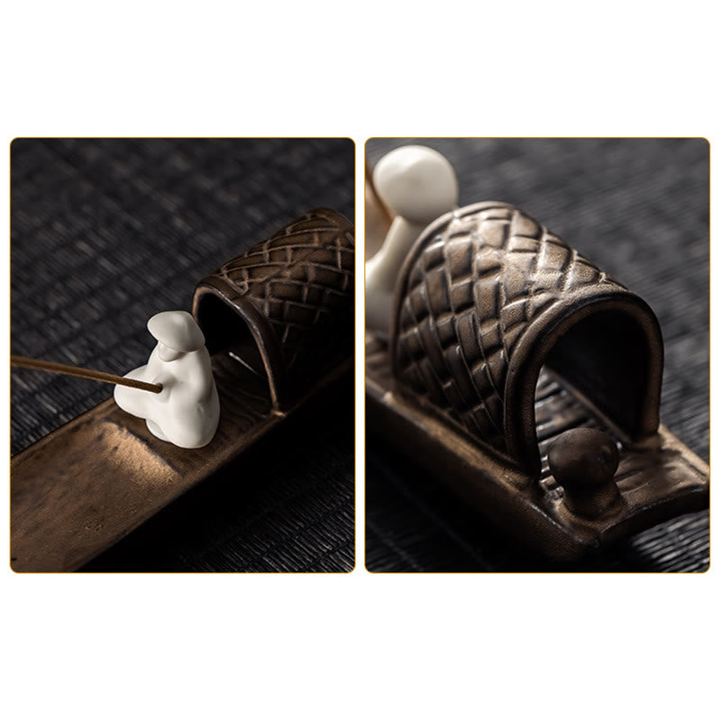 Fisherman Zen Räuchergefäß aus Keramik, 30,5 cm, Braun