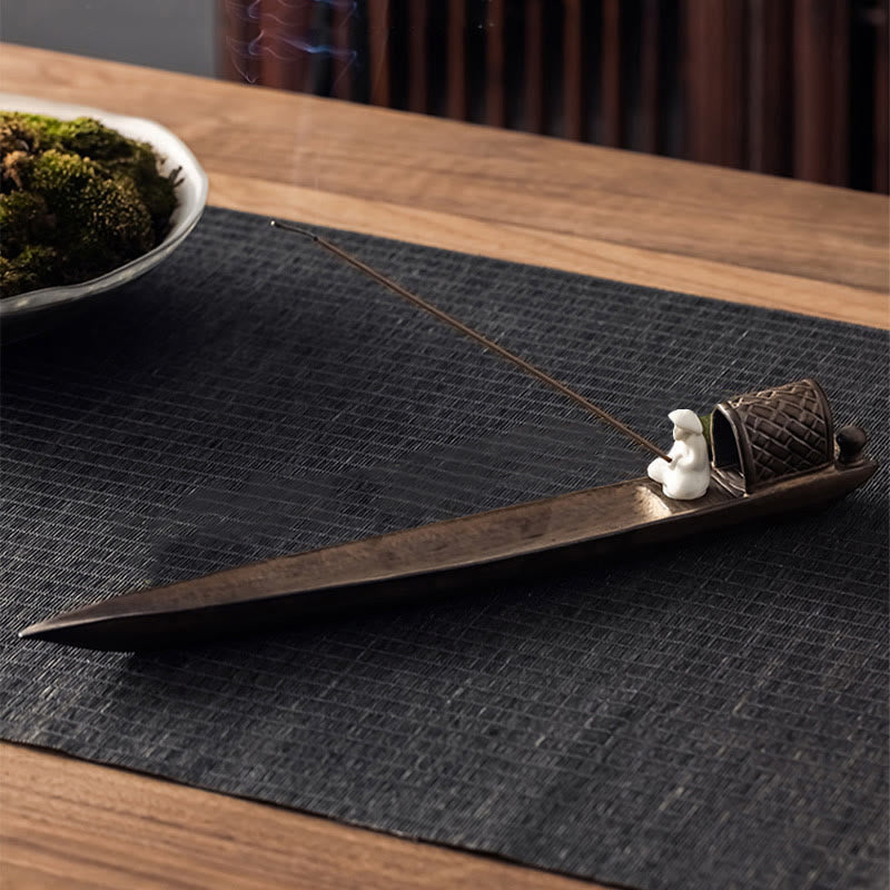 Fisherman Zen Räuchergefäß aus Keramik, 30,5 cm, Braun