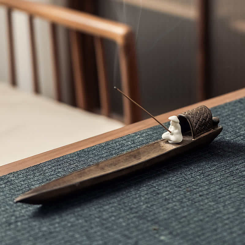 Fisherman Zen Räuchergefäß aus Keramik, 30,5 cm, Braun