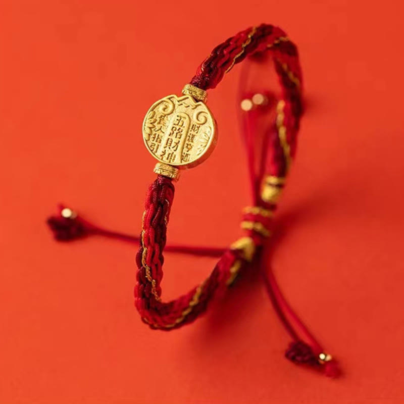 Fünf Richtungen Götter des Reichtums Rotes Schnurarmband Schutz