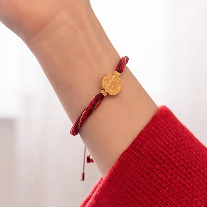 Fünf Richtungen Götter des Reichtums Rotes Schnurarmband Schutz