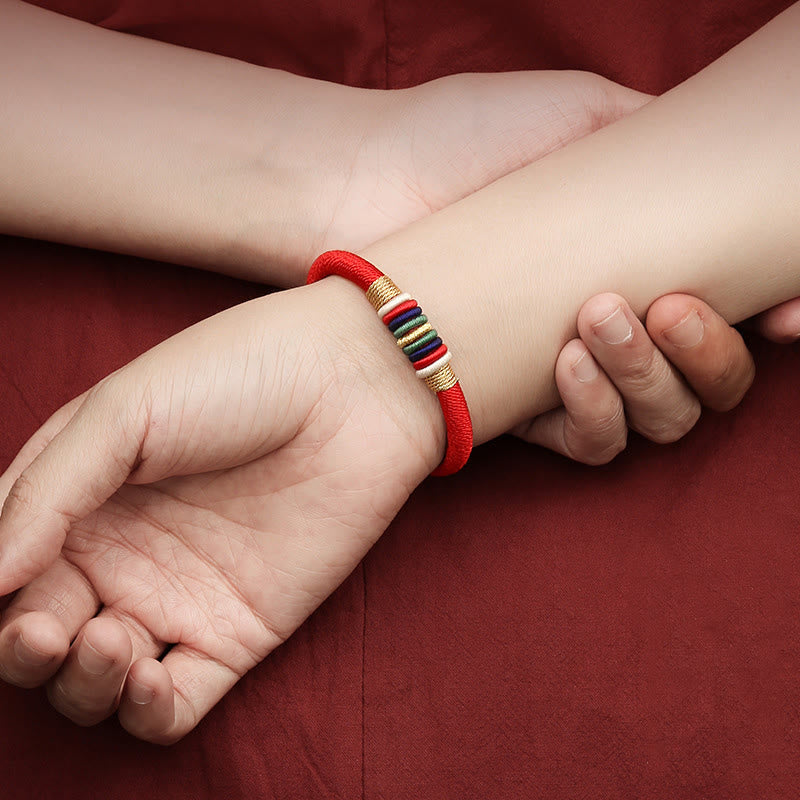 Fünf Elemente Rotes Schnurarmband | King Kong Knoten, Schutz &amp; Glück