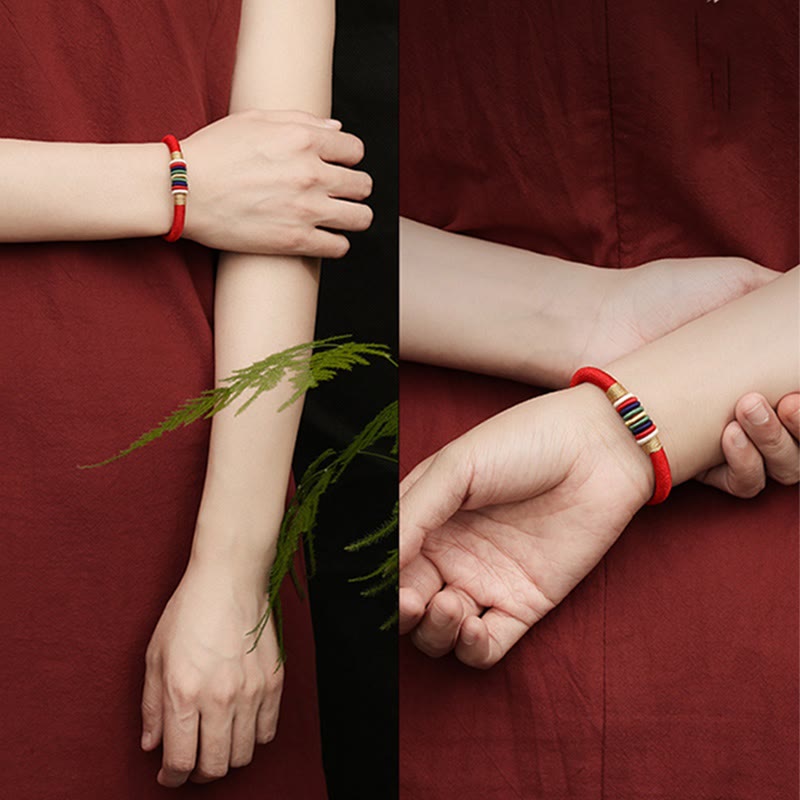 Fünf Elemente Rotes Schnurarmband | King Kong Knoten, Schutz &amp; Glück