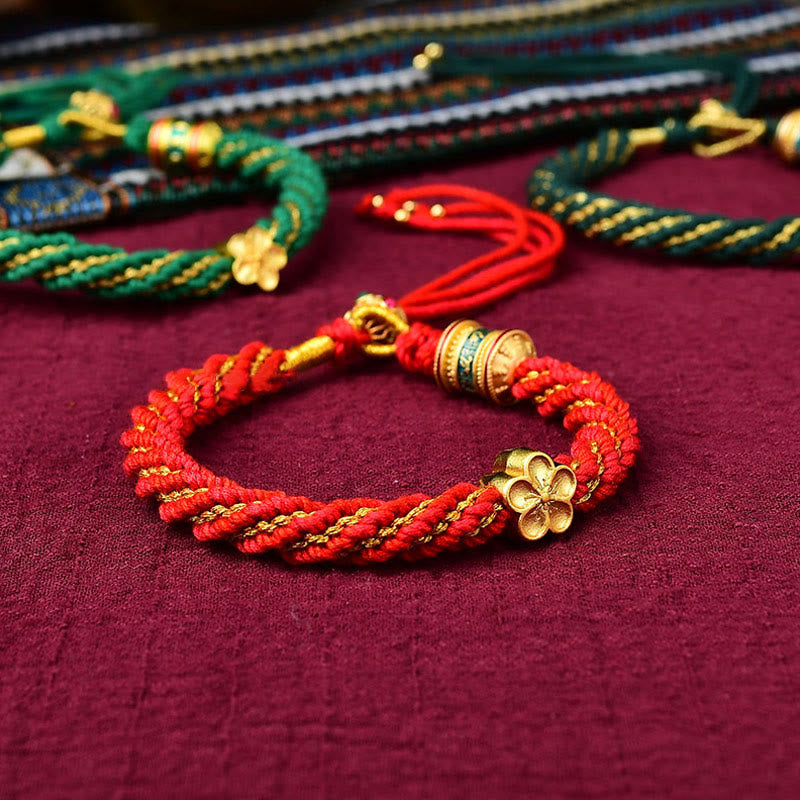 Fünf Götter des Reichtums Rotes Schutzarmband