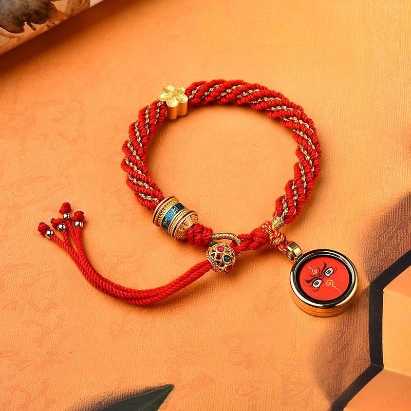 Fünf Götter des Reichtums Rotes Schutzarmband