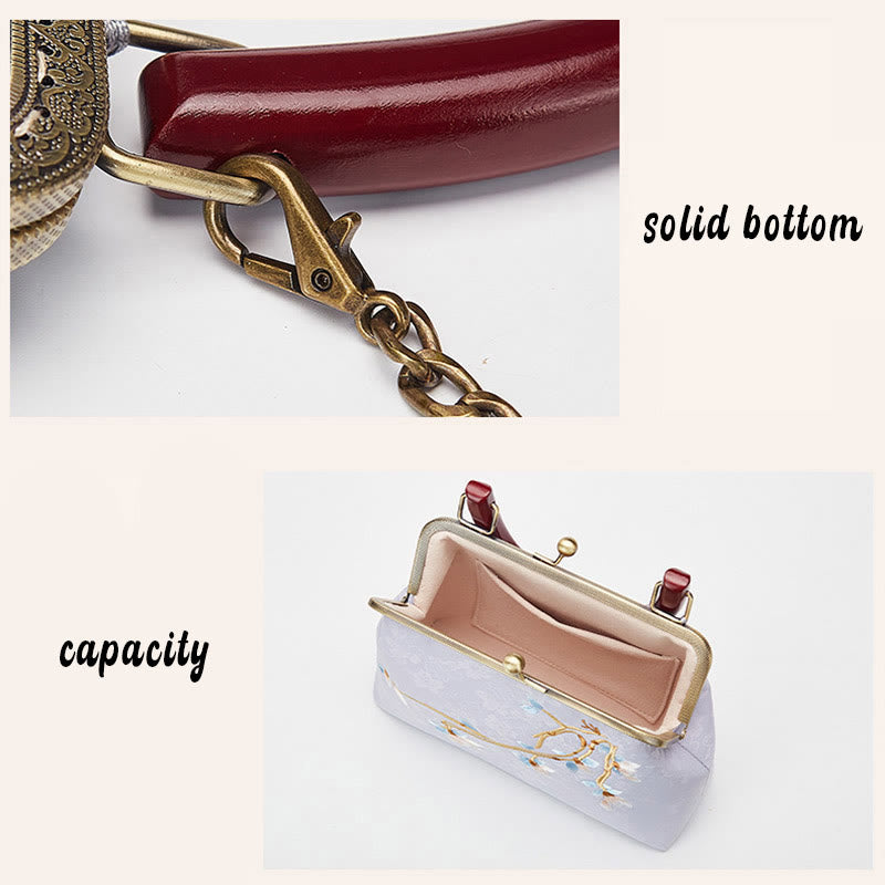 Handtasche mit Blumenstickerei | Spirituelle Umhängetasche 19cm