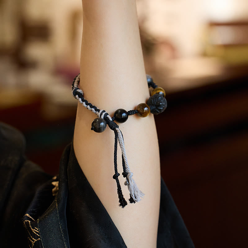 Fluorit-Amethyst-Schutzseilarmband 14–18 cm