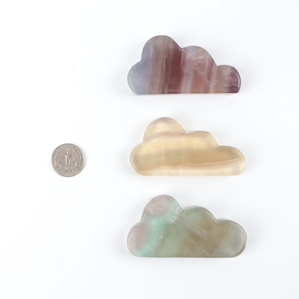 Fluorite Cloud Shape Crystal Carving 3.27 Inch Healing Stone