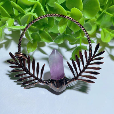 Fluorit-Kristall-Anhänger mit Spitze, 5,4 cm, für heilendes Gleichgewicht