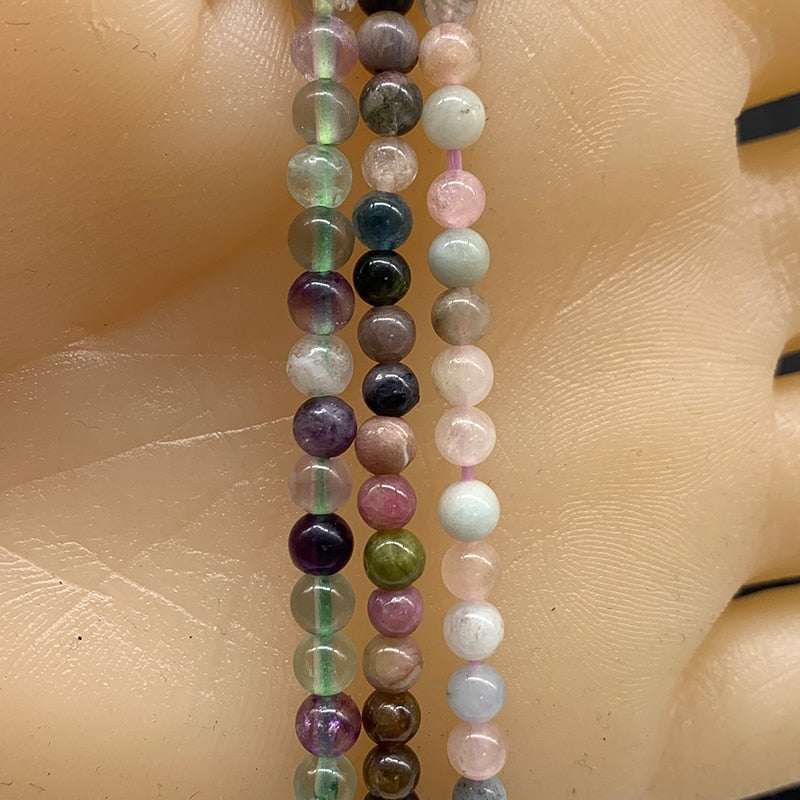 Fluorit, Tigerauge, Amethyst Armband Set