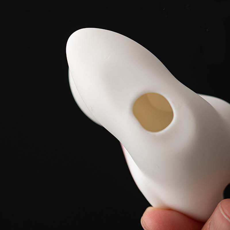 Räuchergefäß aus Keramik mit Bambusmatte „Flying Rabbit“ für Wohlstand