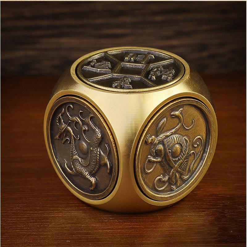Vier Tiere Feng Shui Yin Yang Messing Münze Dekor