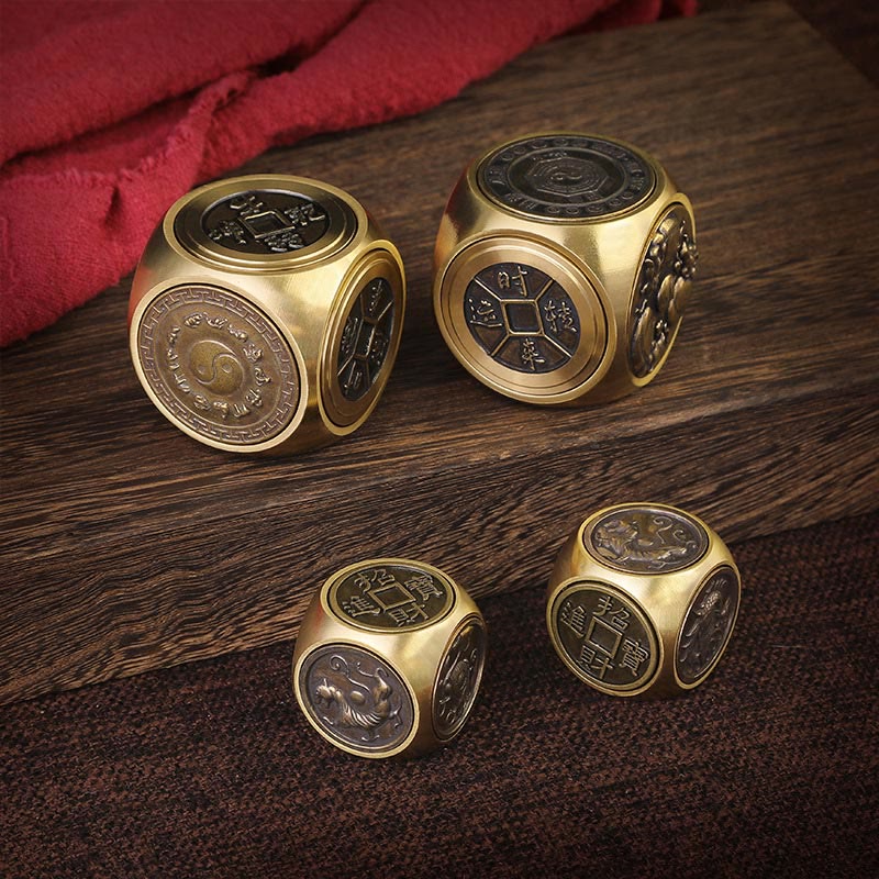 Vier Tiere Feng Shui Yin Yang Messing Münze Dekor