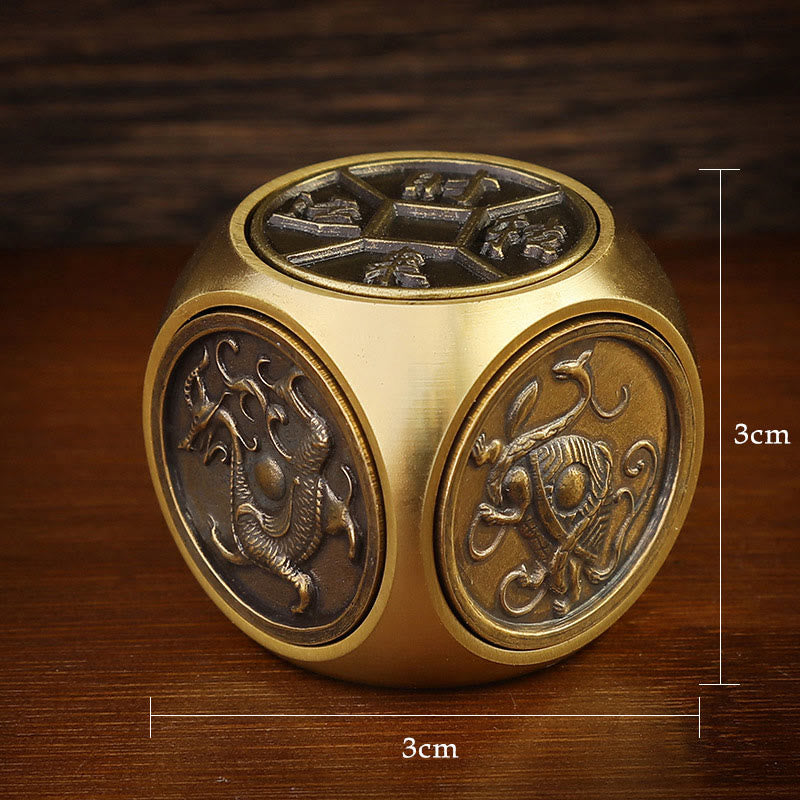 Vier Tiere Feng Shui Yin Yang Messing Münze Dekor