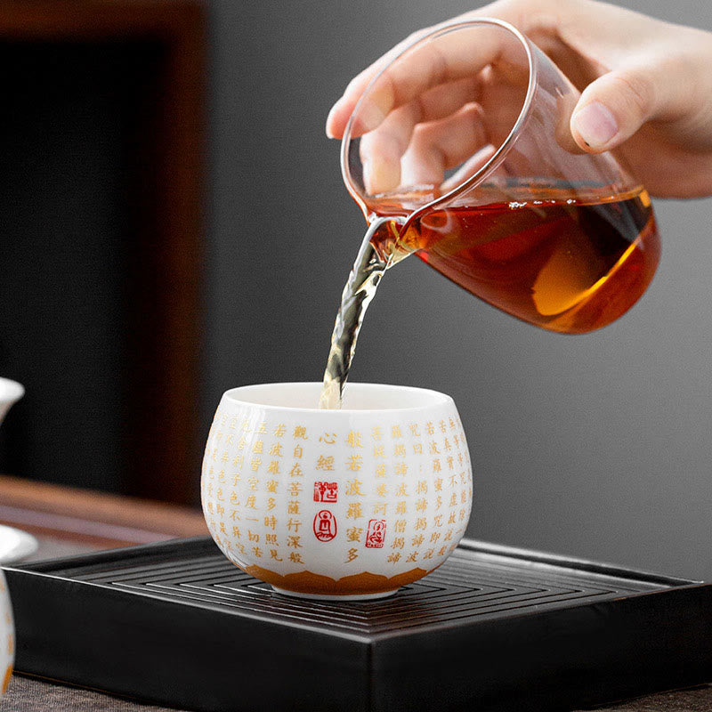 Keramik-Gaiwan mit Fu-Charakter, 150 ml, Meditationstee-Set