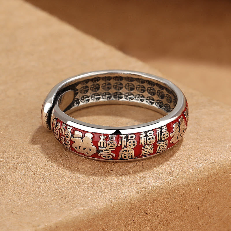 Kupferring mit Fu-Charakter, 10 mm, verstellbar für Glück und Glück