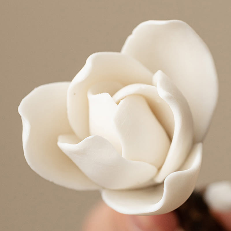 Räuchergefäß aus Keramik mit Gardenienblüte, 8,5 cm, für Meditation