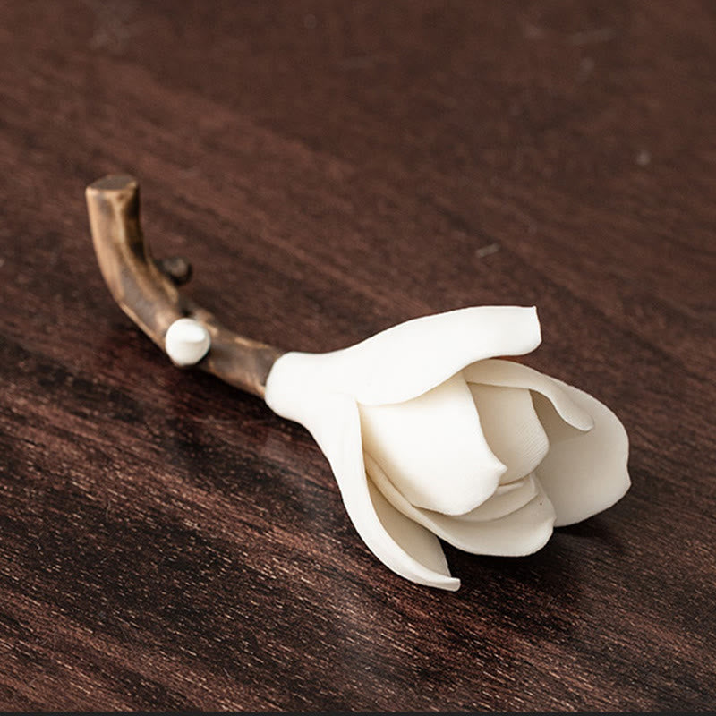 Räuchergefäß aus Keramik mit Gardenienblüte, 8,5 cm, für Meditation