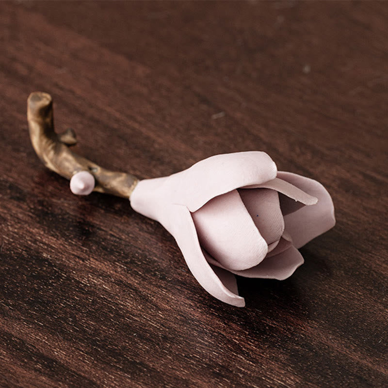 Räuchergefäß aus Keramik mit Gardenienblüte, 8,5 cm, für Meditation