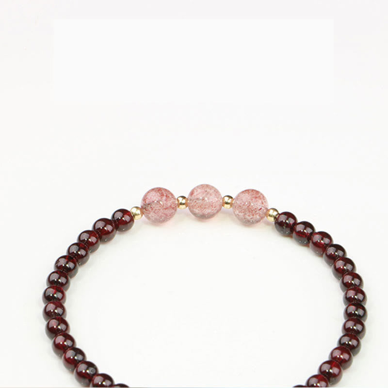 Granat &amp; Erdbeerquarz Ruhiges Heilarmband