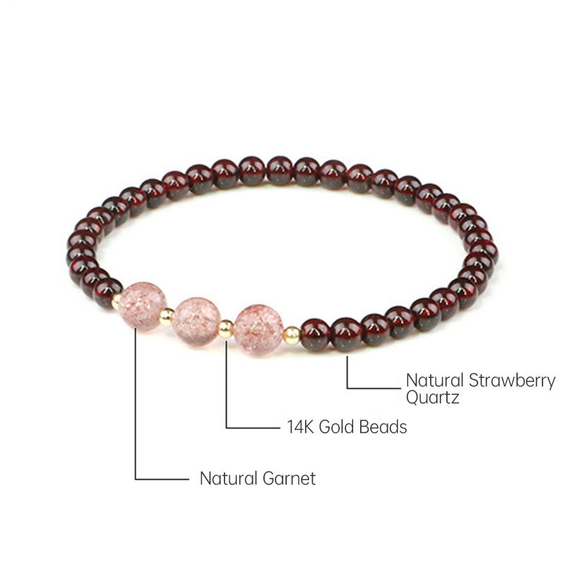 Granat &amp; Erdbeerquarz Ruhiges Heilarmband