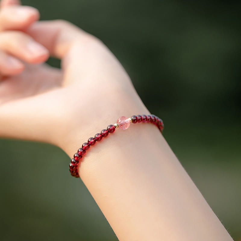 Granat &amp; Erdbeerquarz Ruhiges Heilarmband