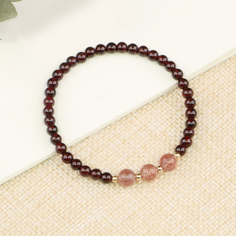Granat &amp; Erdbeerquarz Ruhiges Heilarmband