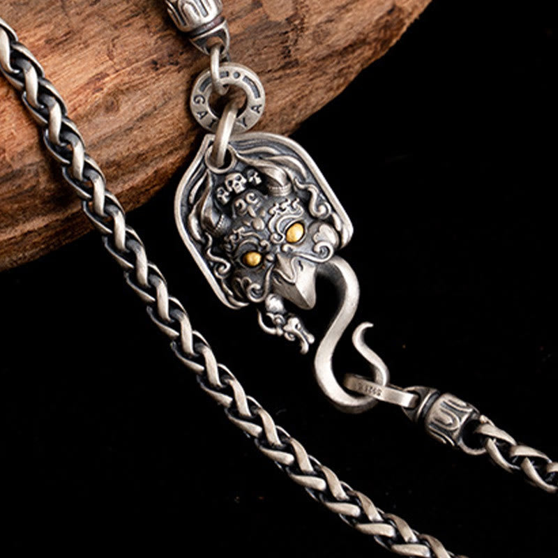 Garuda Weisheitskette aus 925er Sterlingsilber, 63 cm Kette