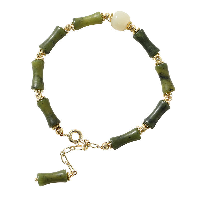 Glasperlen Bambus Glücksstärke Spirituelles Armband