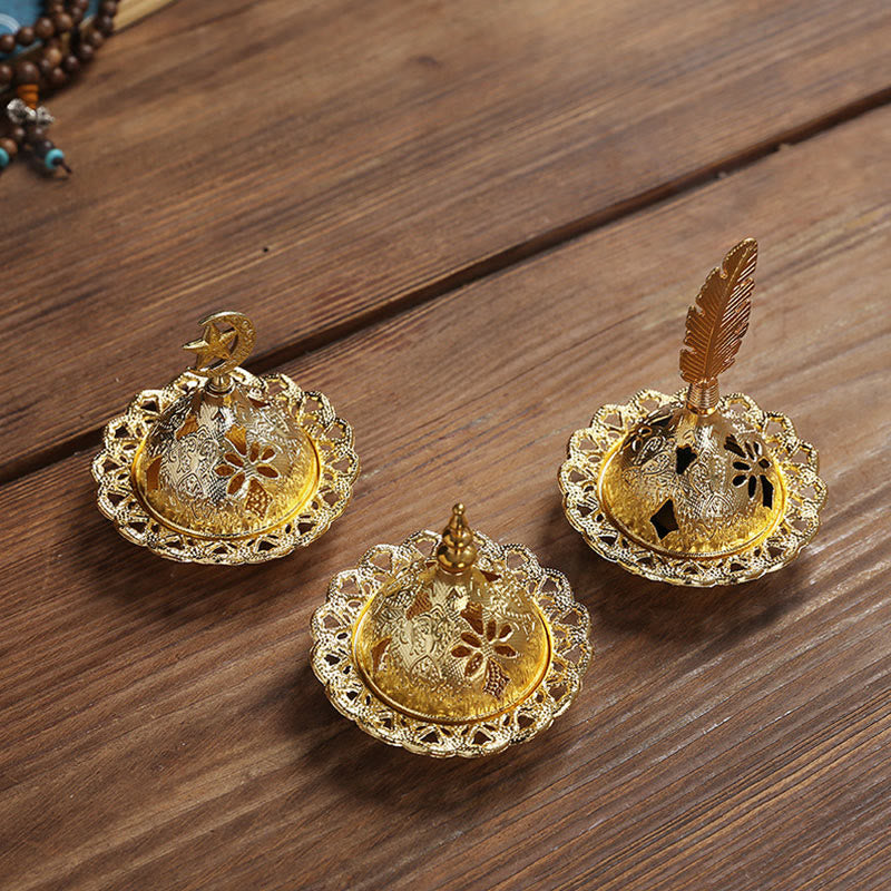 Räuchergefäß für spirituelle Meditation aus Goldlegierung
