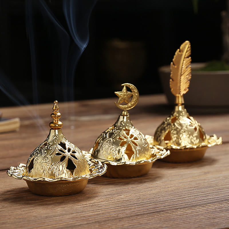 Räuchergefäß für spirituelle Meditation aus Goldlegierung