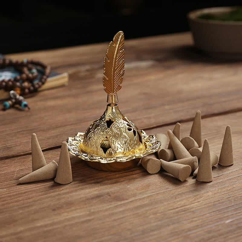 Räuchergefäß für spirituelle Meditation aus Goldlegierung