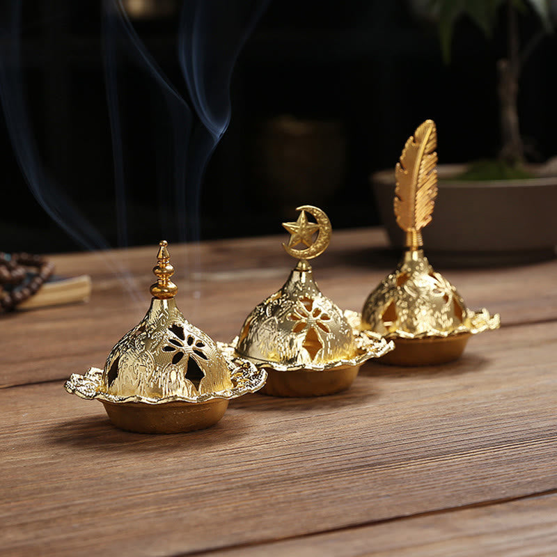 Räuchergefäß für spirituelle Meditation aus Goldlegierung