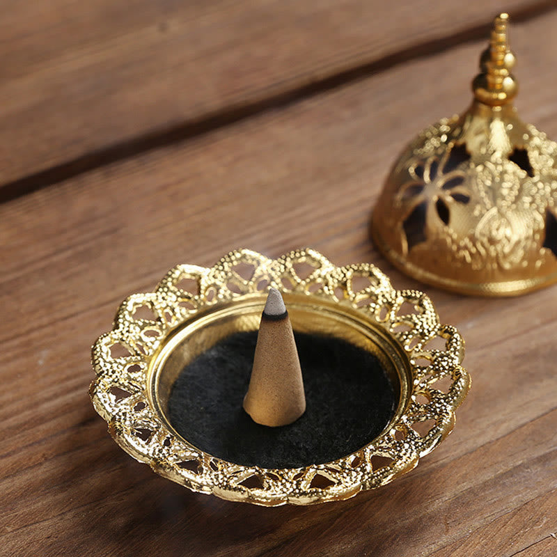 Räuchergefäß für spirituelle Meditation aus Goldlegierung