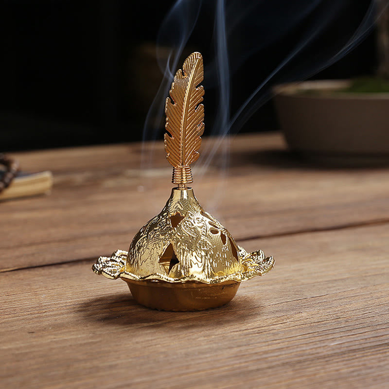 Räuchergefäß für spirituelle Meditation aus Goldlegierung