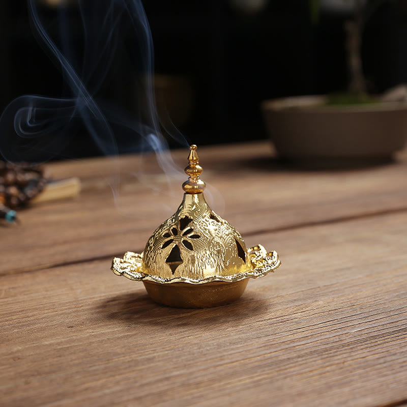 Räuchergefäß für spirituelle Meditation aus Goldlegierung