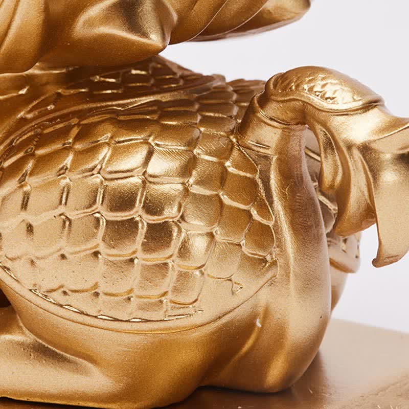 Goldene Löwenstatue, Skulptur aus Kunstharz mit spiritueller Stärke