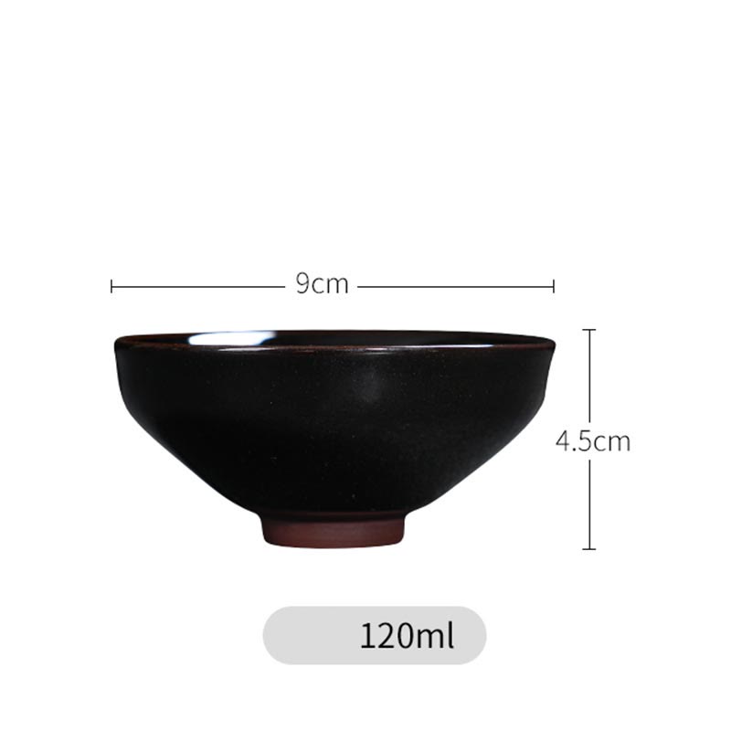 Goldene Ahornblatt-Teetasse aus Keramik von Jian Zhan Tenmoku, 120 ml