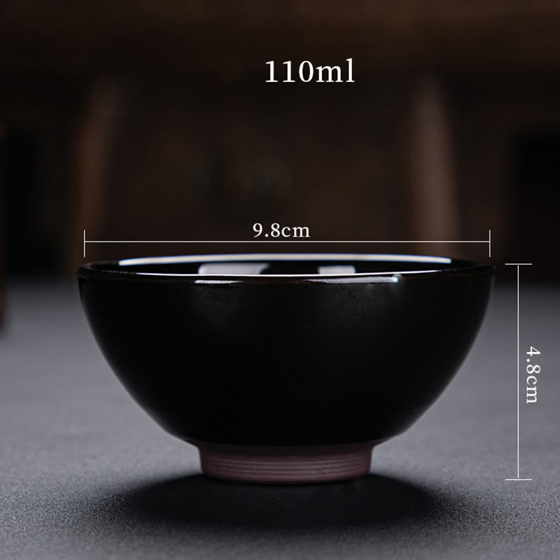 Goldene Ahornblatt-Teetasse aus Keramik von Jian Zhan Tenmoku, 120 ml