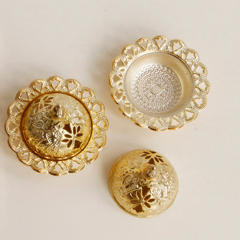 Goldener Mini-Räucherbrenner aus Tibet für Meditation und Gelassenheit