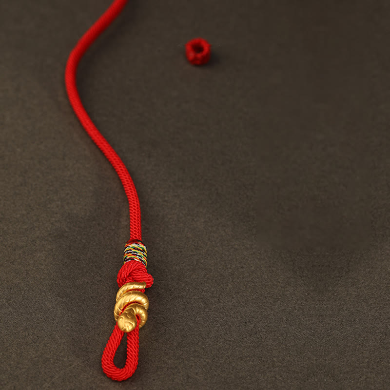 Gold Schlange Rote Schnur Glück Schutz Armband