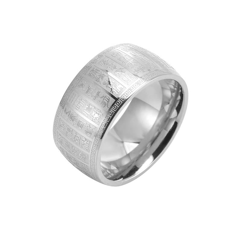Spiritueller Goldring mit eingravierten chinesischen Schriftzeichen | Balance &amp; Harmonie