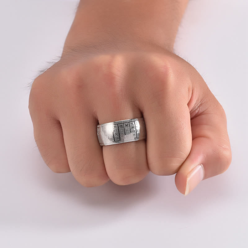 Spiritueller Goldring mit eingravierten chinesischen Schriftzeichen | Balance &amp; Harmonie