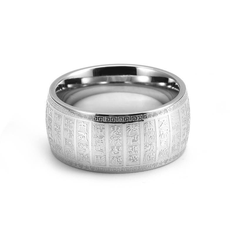 Spiritueller Goldring mit eingravierten chinesischen Schriftzeichen | Balance &amp; Harmonie
