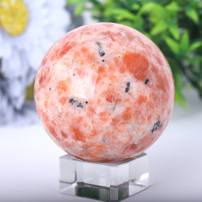 Gold Strawberry Quartz Healing Crystal Sphere 2.5-4.5 Inches