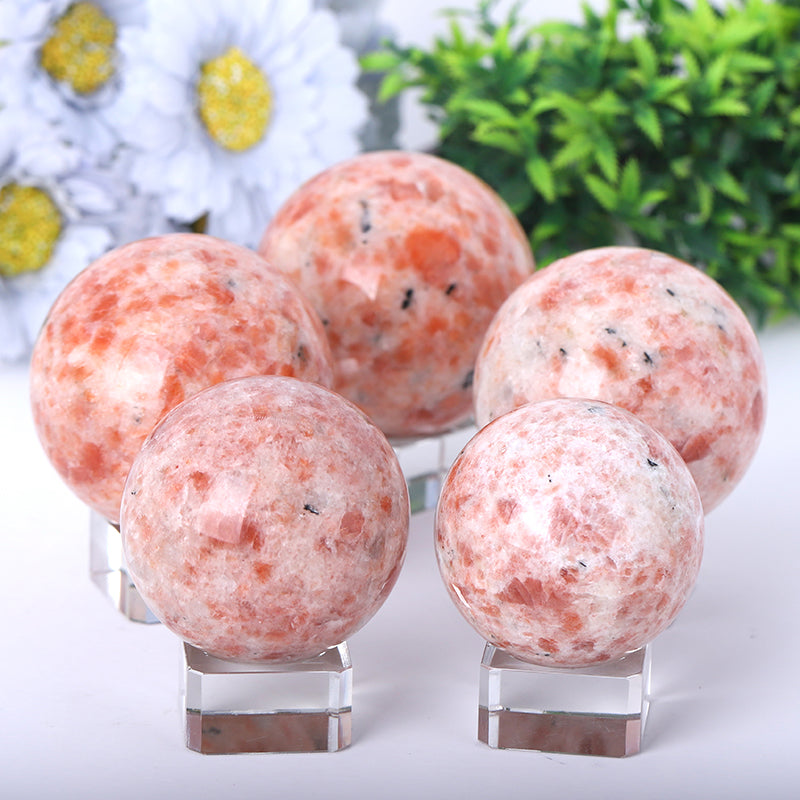 Gold Strawberry Quartz Healing Crystal Sphere 2.5-4.5 Inches