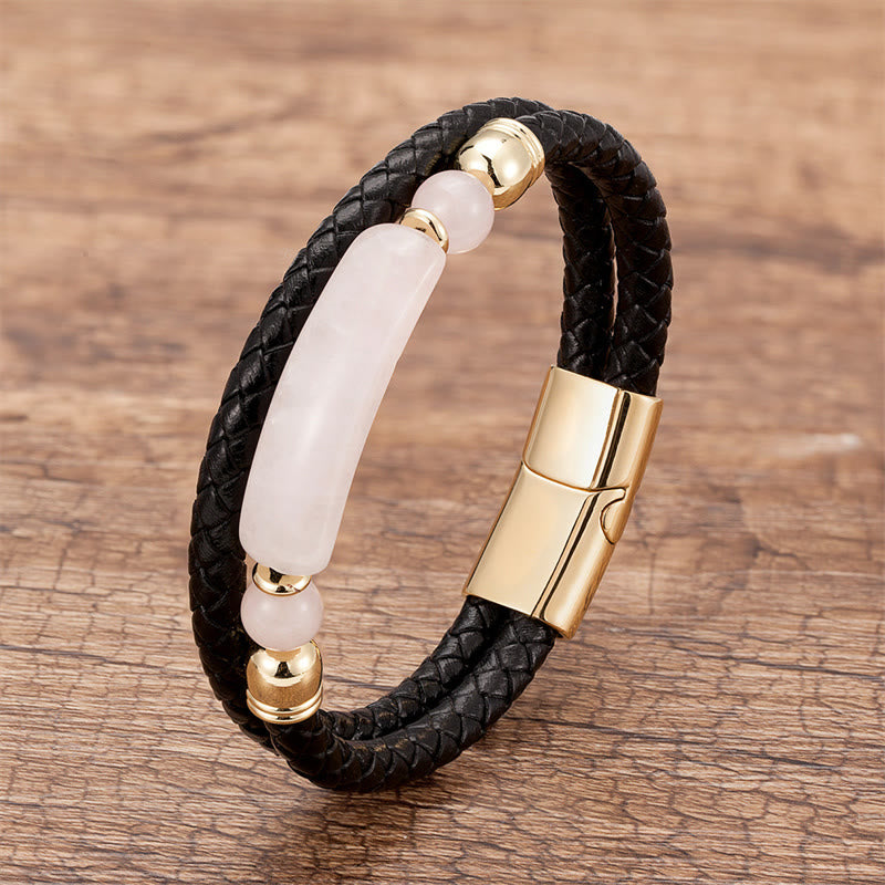 Goldenes Tigerauge-Lederarmband mit Magnetschnalle für Glück und Schutz