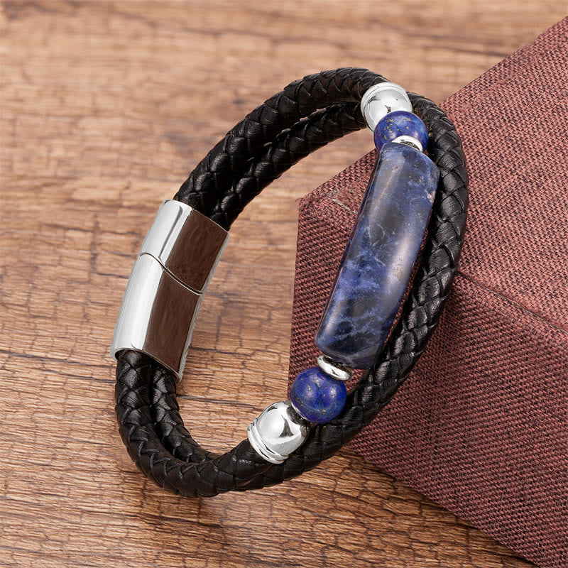 Goldenes Tigerauge-Lederarmband mit Magnetschnalle für Glück und Schutz