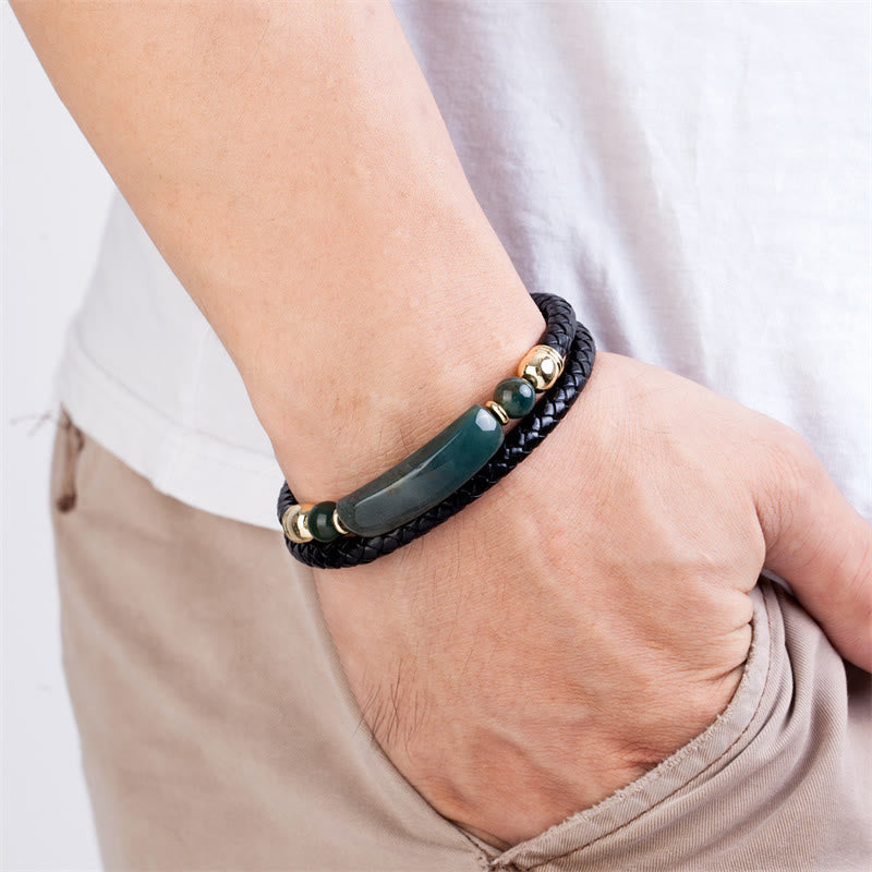 Goldenes Tigerauge-Lederarmband mit Magnetschnalle für Glück und Schutz