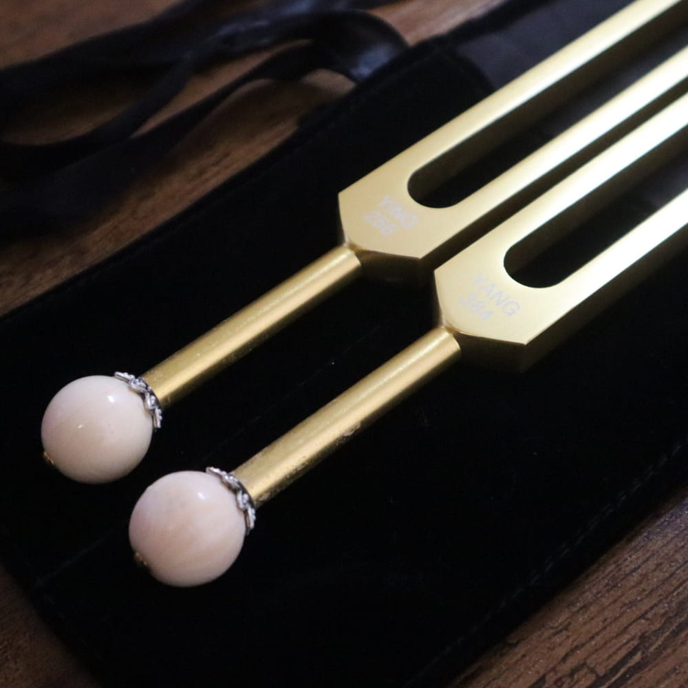 Gold Yin Yang Tuning Fork Set for Sound & Energy Healing - On sale